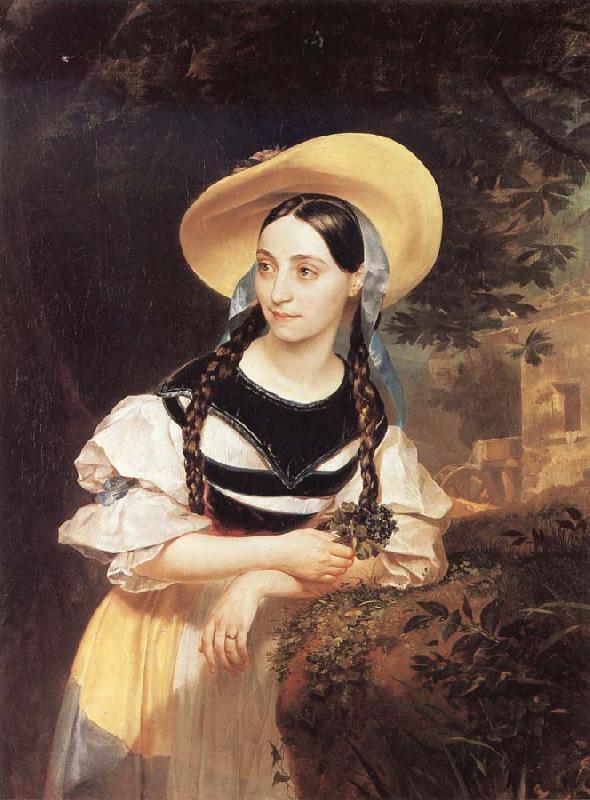 Karl Briullov Portrait of Fanni Persiani-Tachnardi as Amina in bellini-s opera la sonnabula